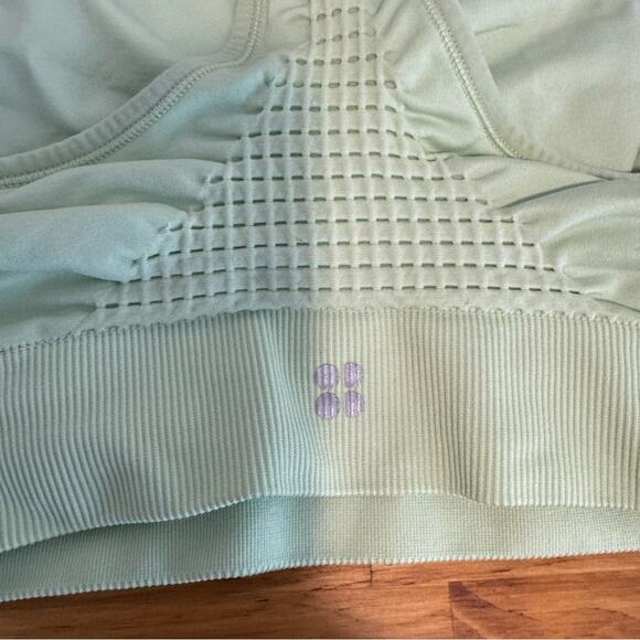 Sweaty Betty Lime Green Seamless Knit Longline Sports Bra Size Small - Picture 4 of 5
